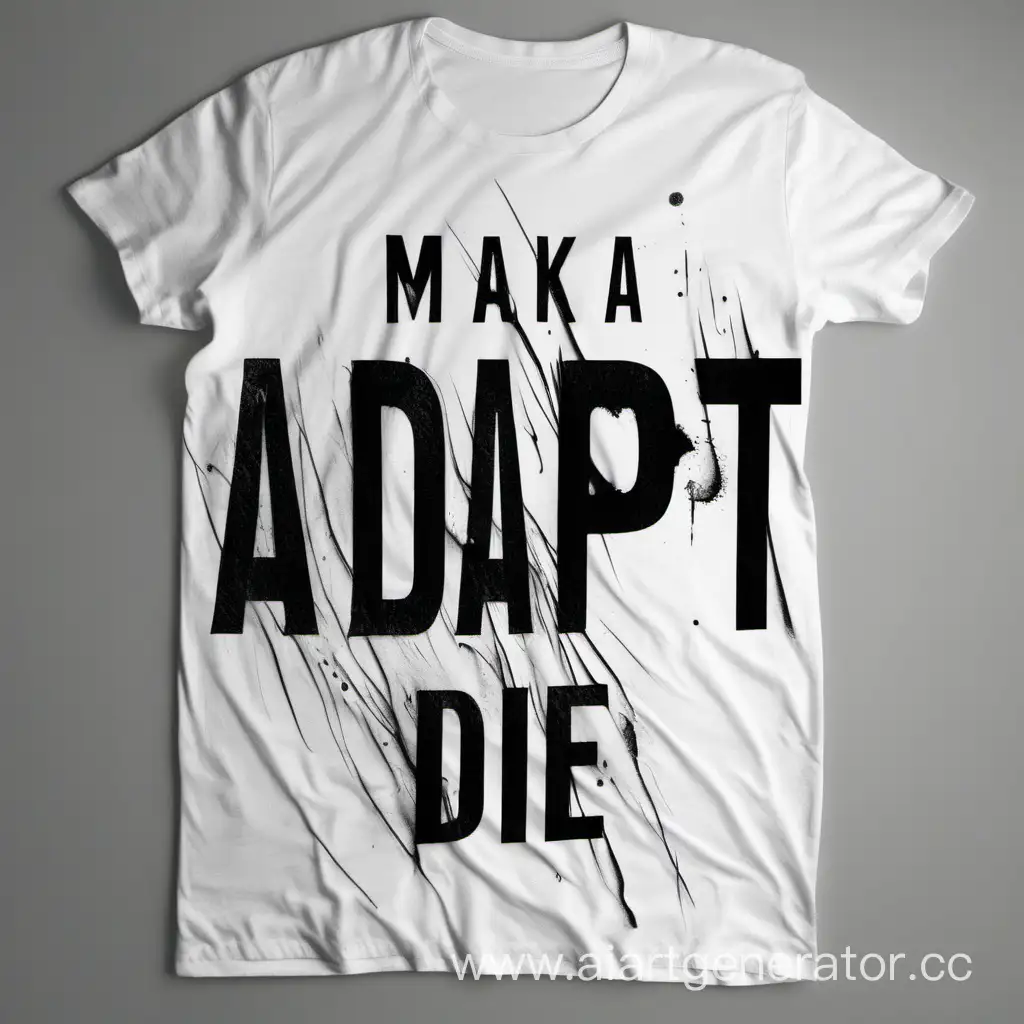 Make a T-shirt with the inscription Adapt or die
