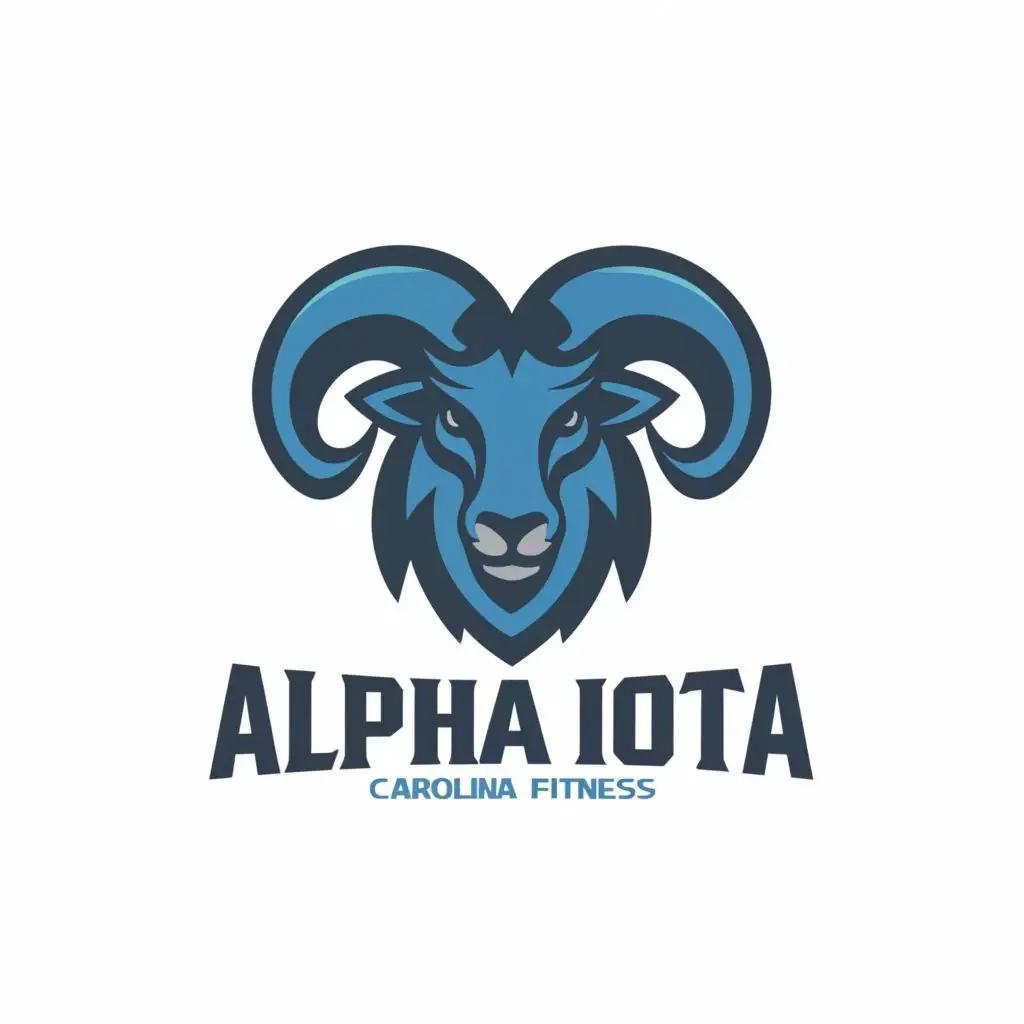 a logo design,with the text "Alpha Iota", main symbol:Ram
Carolina Blue

,Moderate,be used in Sports Fitness industry,clear background