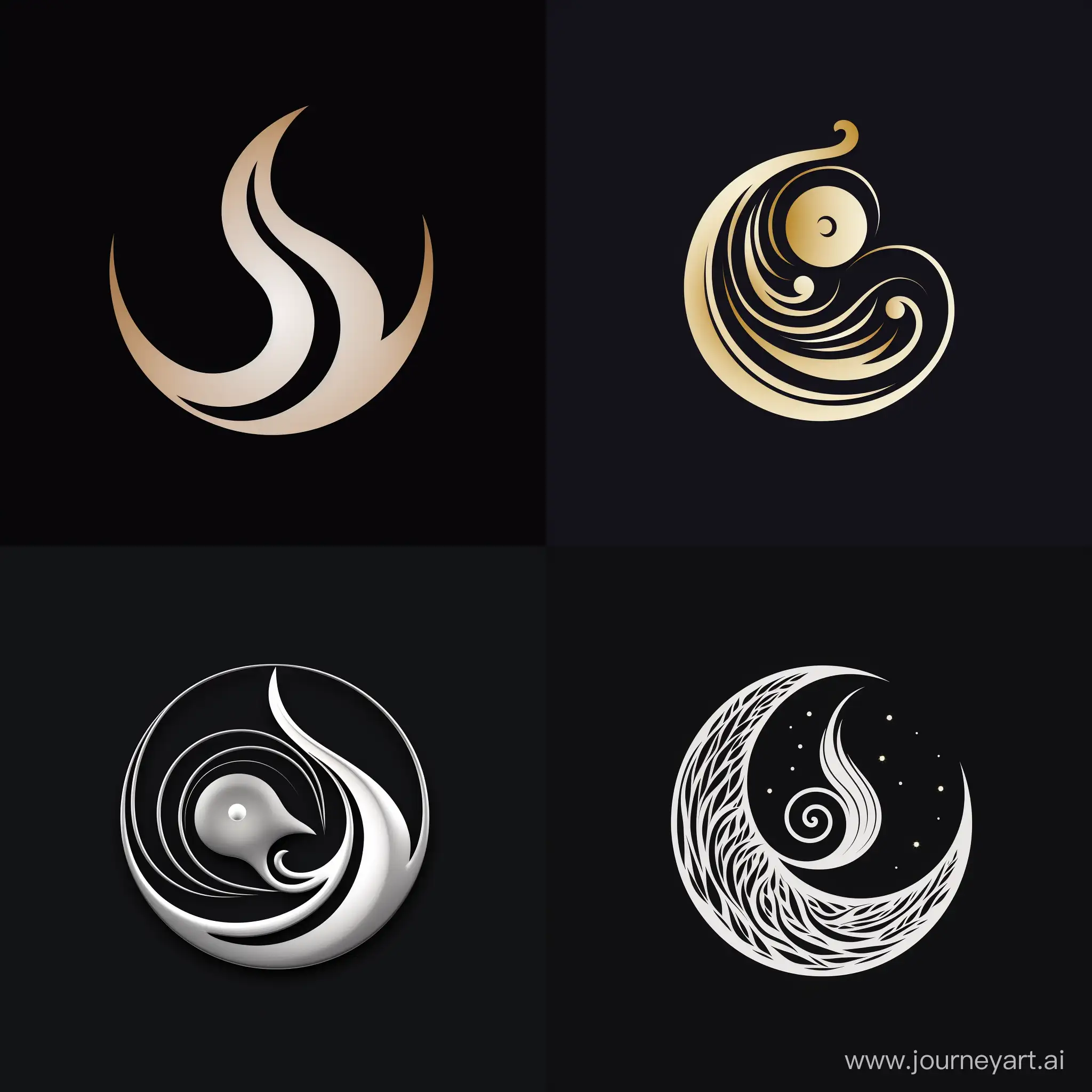 Harmonious-Chi-Fusion-Modern-Monochrome-Yin-Yang-Logo