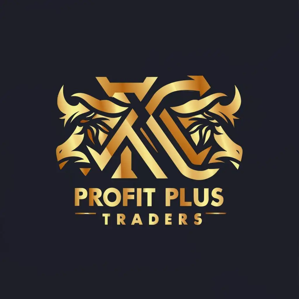 LOGO-Design-For-Profit-Plus-Traders-Bullish-Golden-Candlesticks-Pattern-with-AKN-Accent