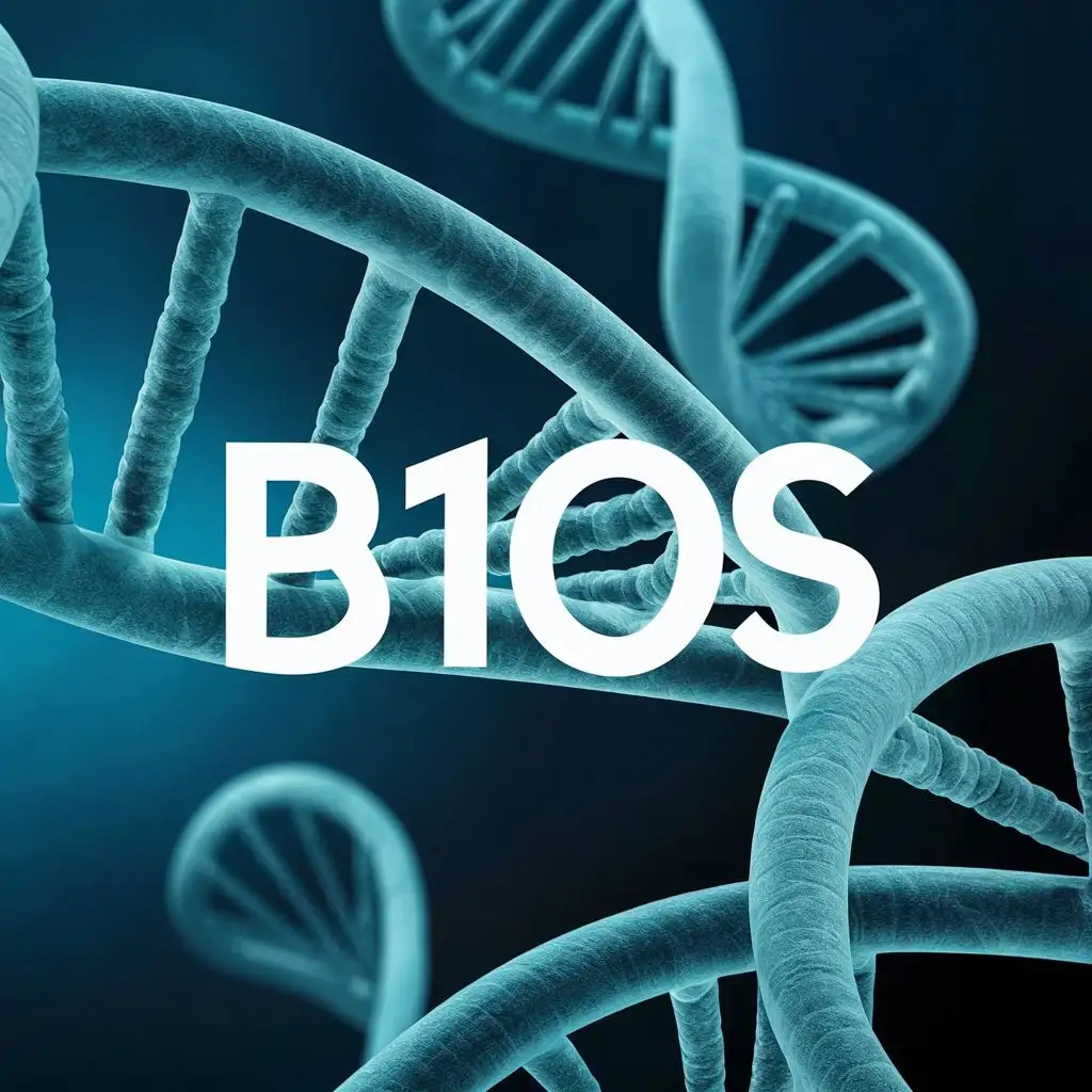logo, A portion of a DNA helix, with the text "B1OS", typography