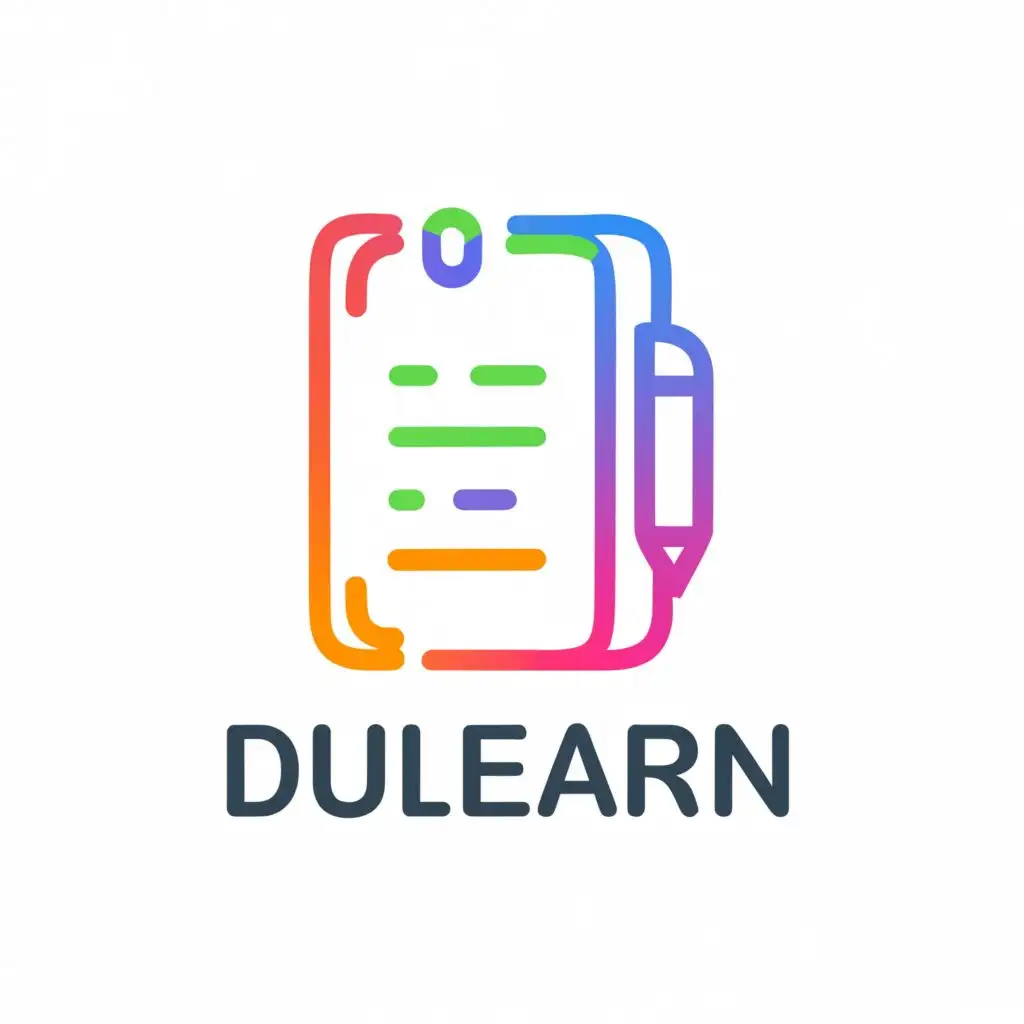 a logo design,with the text "DuLearn", main symbol:Notebook, Math function, Marker, be used in Education industry
