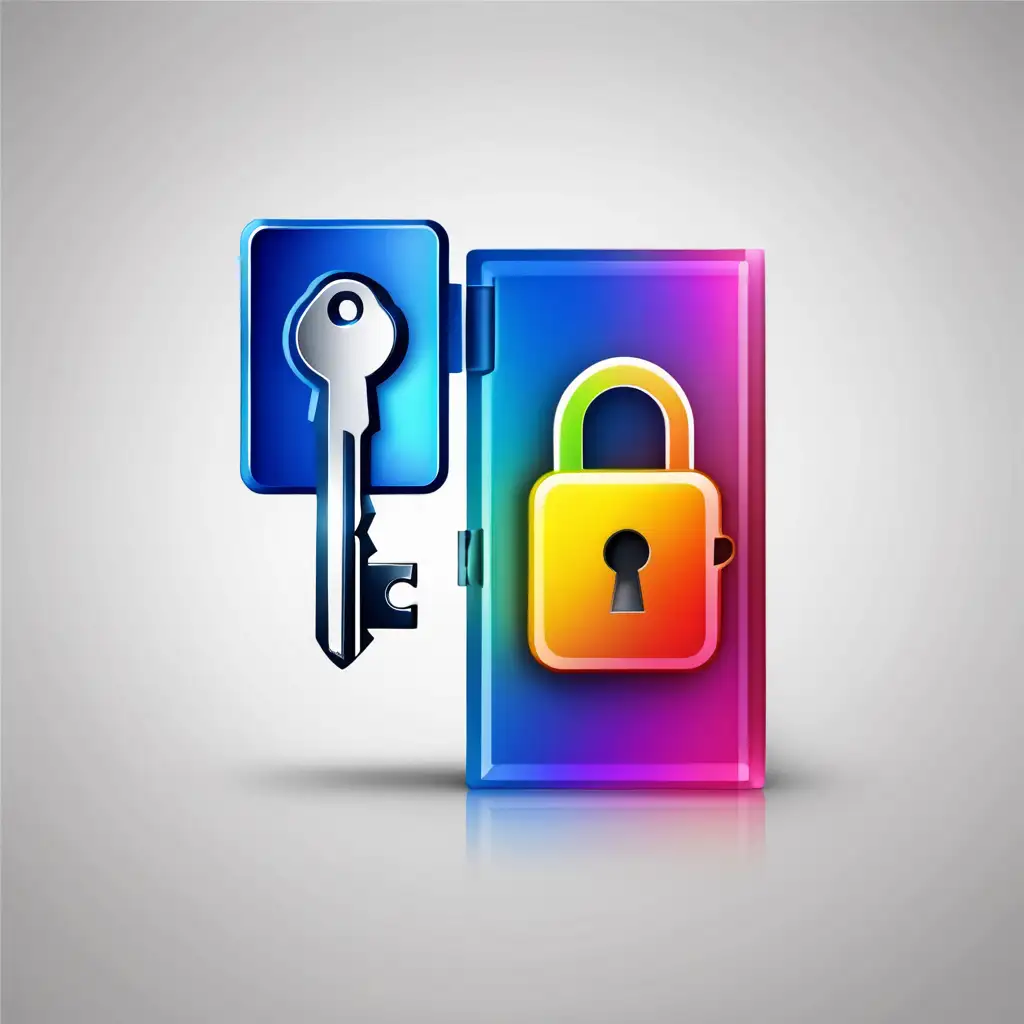 Colored Icon for Secure Key Access to Doors
