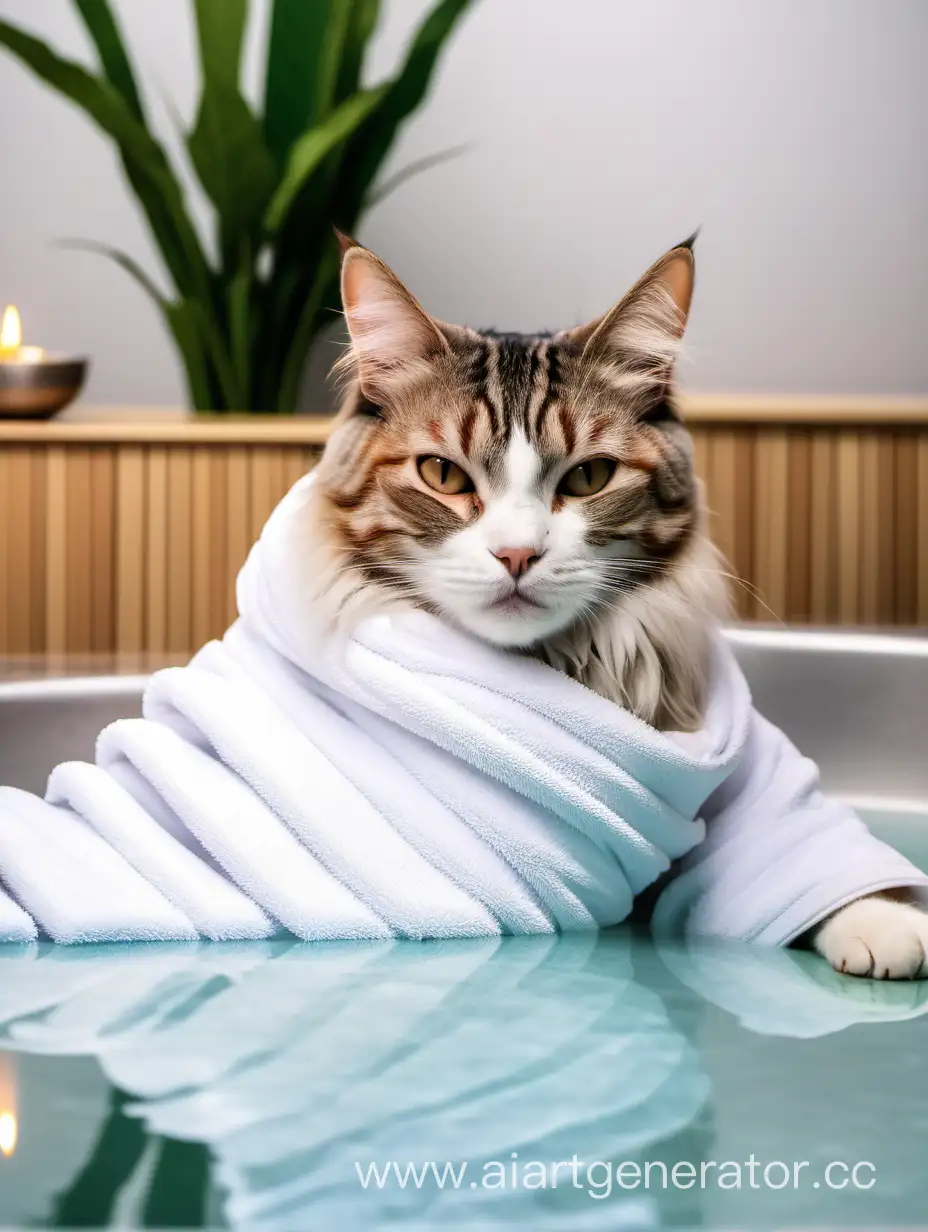 Relaxed-Cat-Enjoying-Spa-Pampering