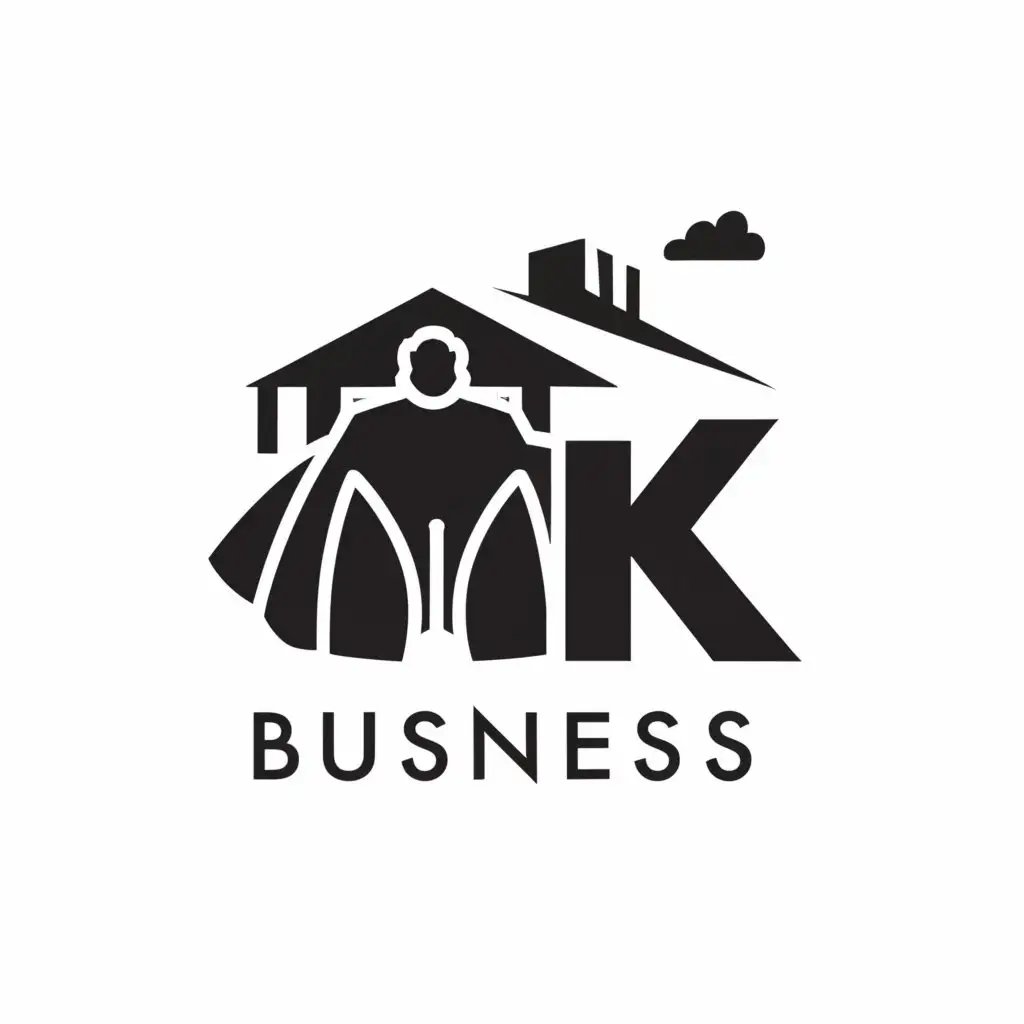 a logo design,with the text "MK BUSINESS", main symbol:Robe, wig, Shop,complex,be used in Retail industry,clear background