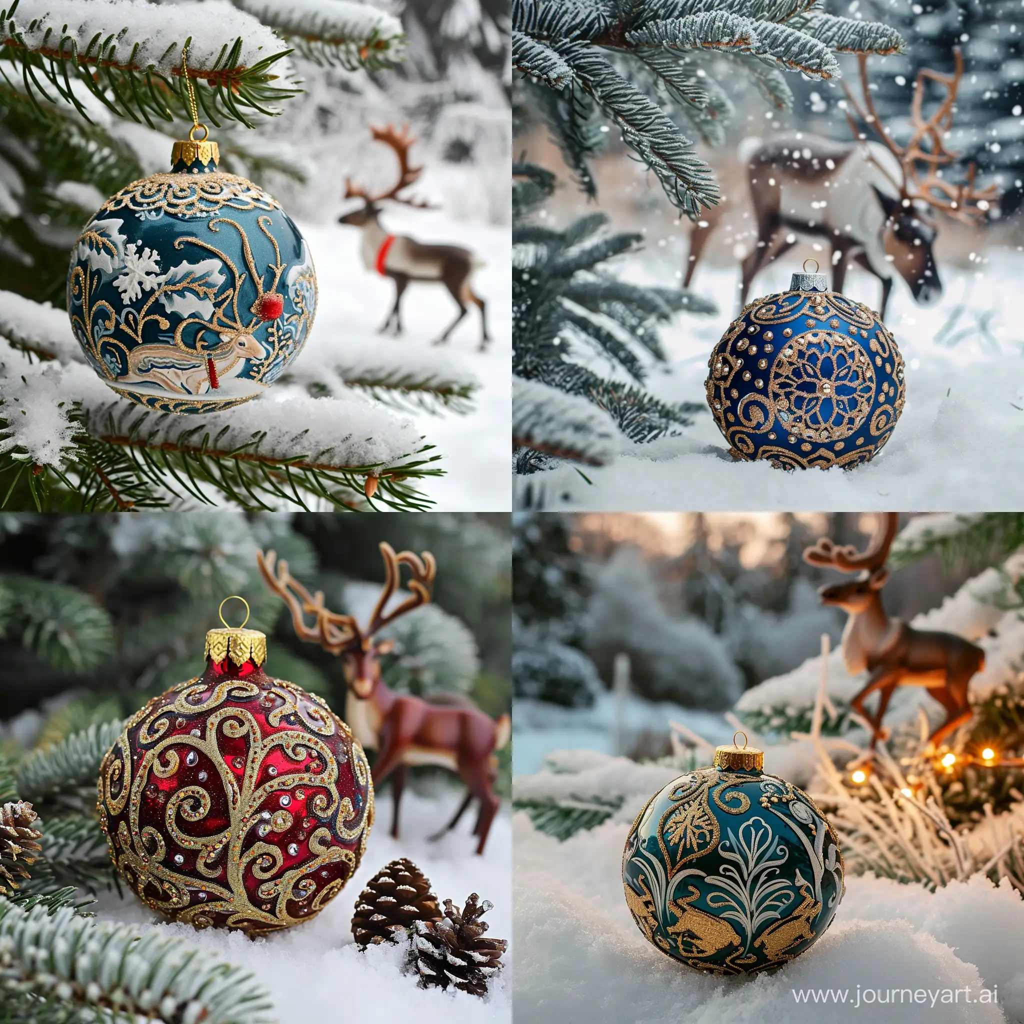 Snowy-Reindeer-Scene-with-Yamal-Ornament