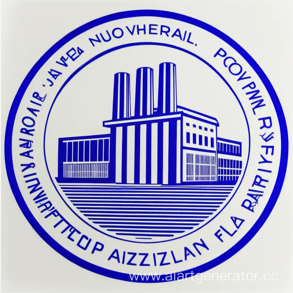 Синий оттиск печати компании "Navoi Thermal Power Plant" JSC на белой бумаге с подписью Фазиев