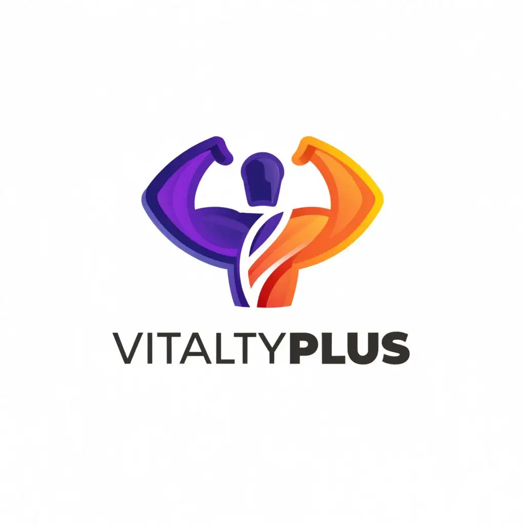 a logo design,with the text "VitalityPlus", main symbol:muscles,Minimalistic,be used in Sports Fitness industry,clear background
