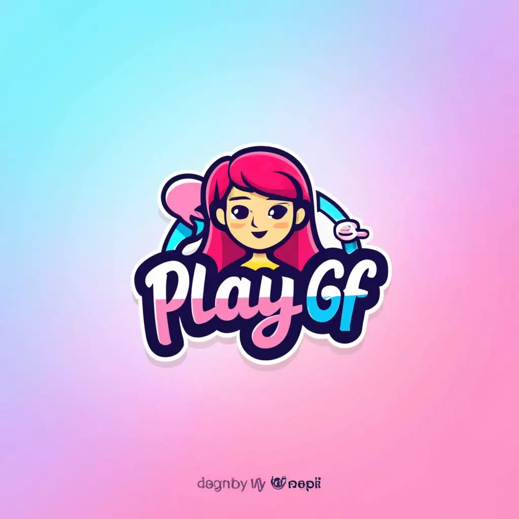 a logo design,with the text "playgf", main symbol:Girls Chat Rooms,Moderate,clear background