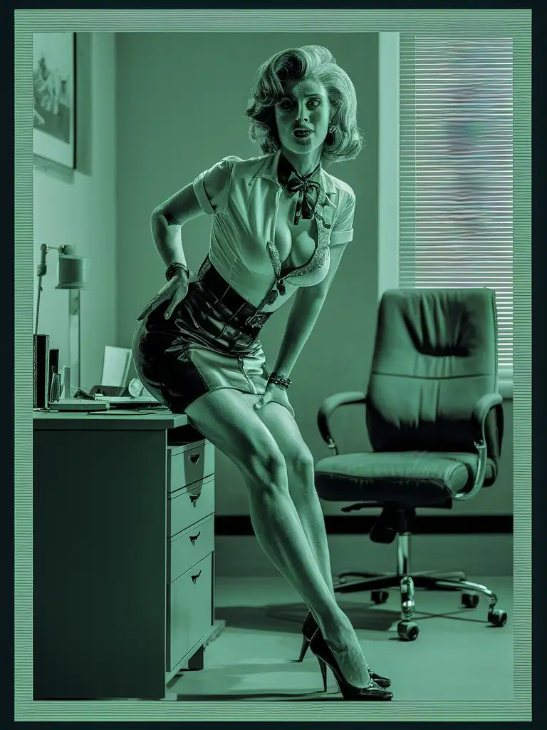 Provocative-Secretary-in-NeoExpressionist-Office-Setting