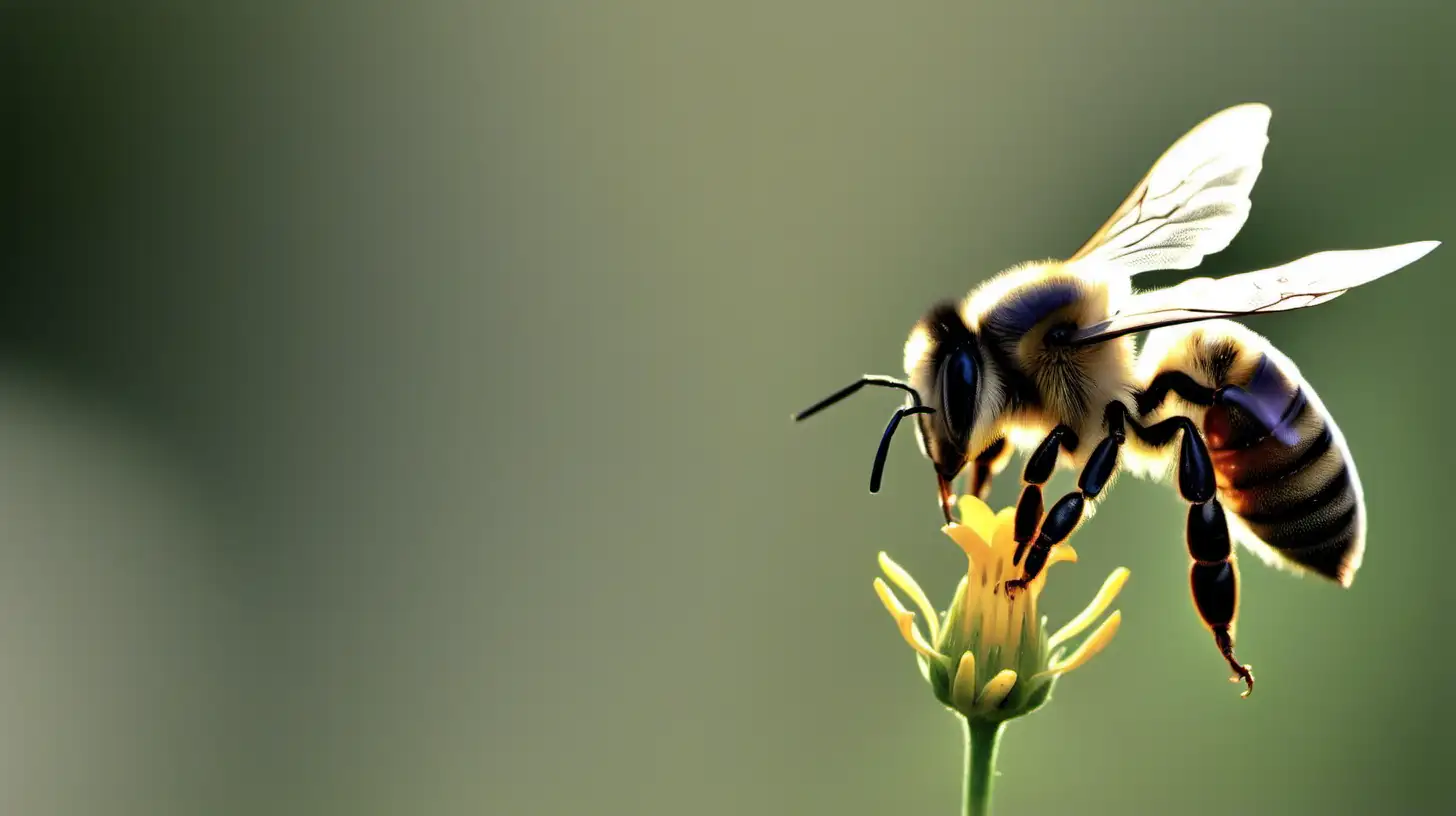 a thumbnail about bee ,put this texts on it "Harmony in Nature" for Youtube video thumbnail 