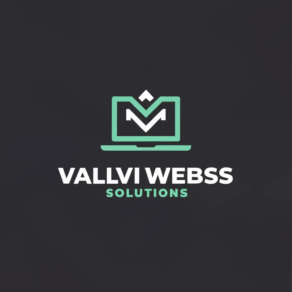 a logo design,with the text "ValviWebsolutions", main symbol:laptop,Minimalistic,be used in Technology industry,clear background