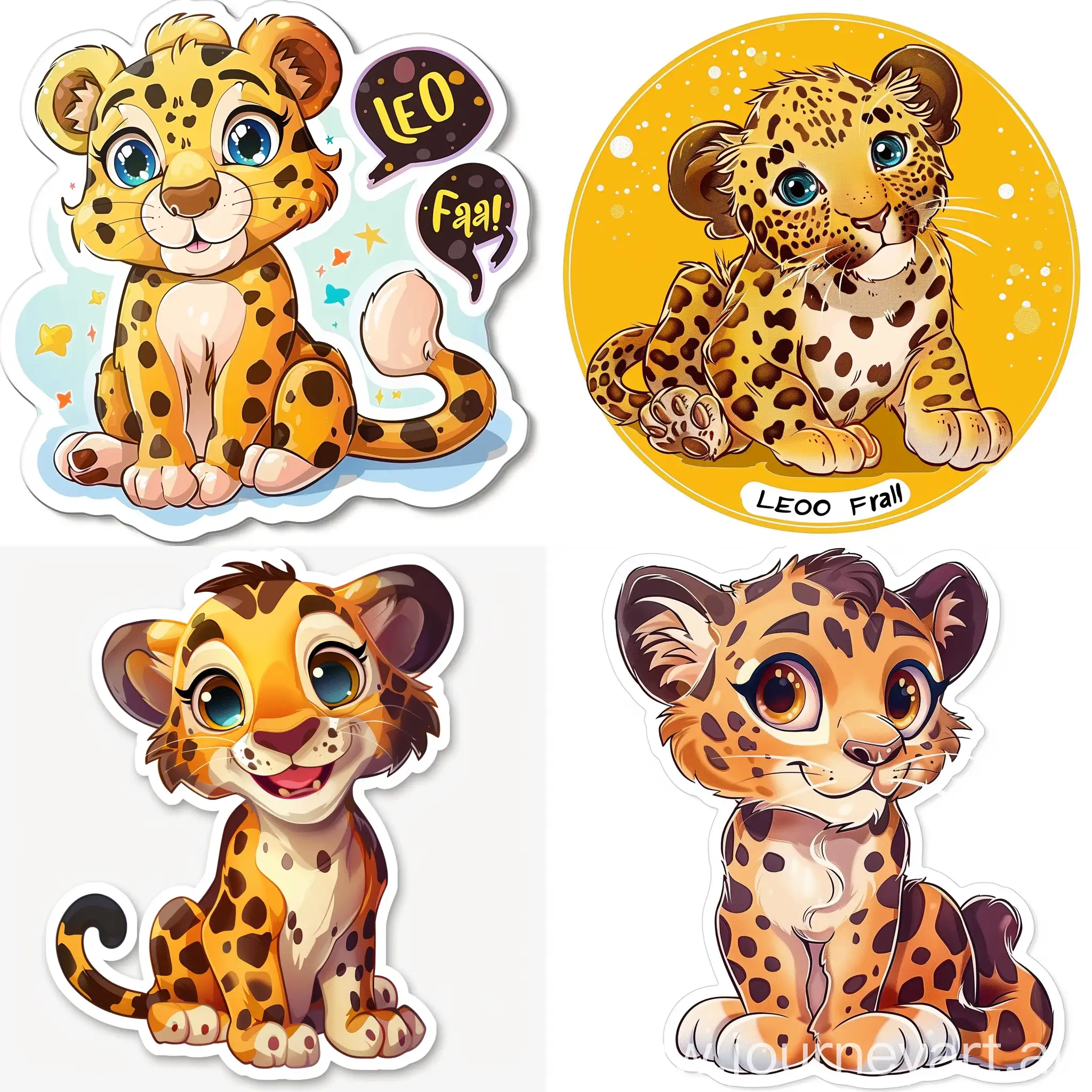 sticker cute Leopard with in the image "Leo Fart"
