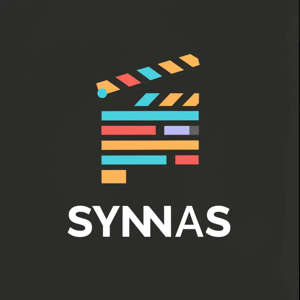 a logo design,with the text "SynNAS", main symbol:TV series, movies, DVD,Moderate,be used in Entertainment industry,clear background