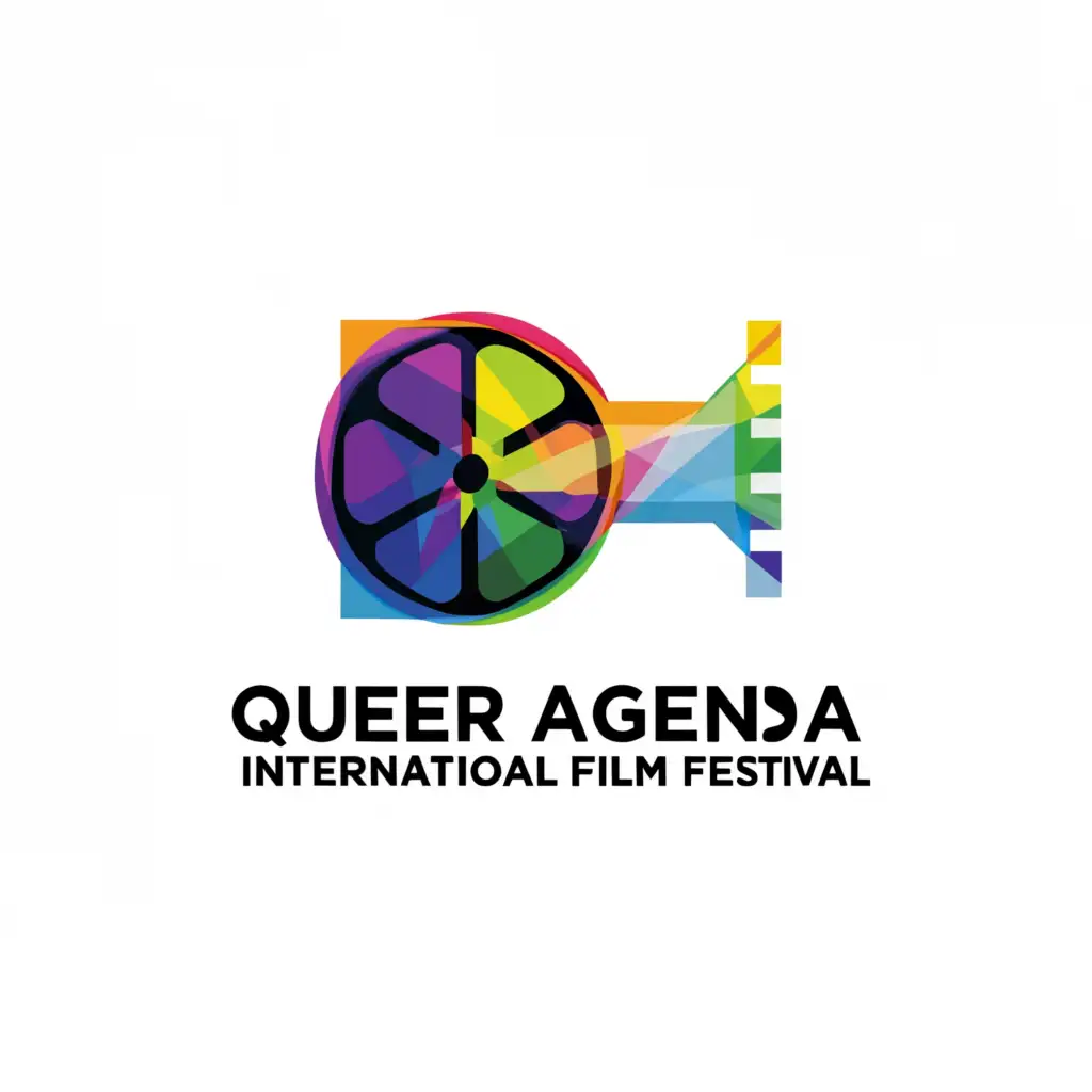 a logo design,with the text "Queer Agenda International Film Festival", main symbol:LGBT film festival,Moderate,be used in Entertainment industry,clear background
