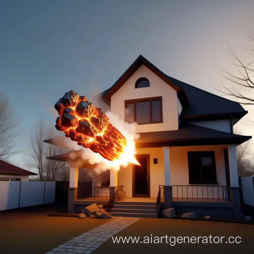 метеорит летит взрывать дом с помощью динамита