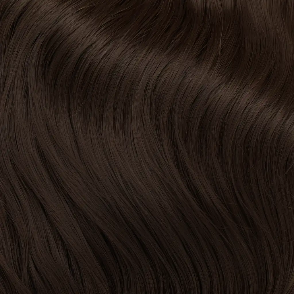 Dark Brown Wavy Real Hair CloseUp