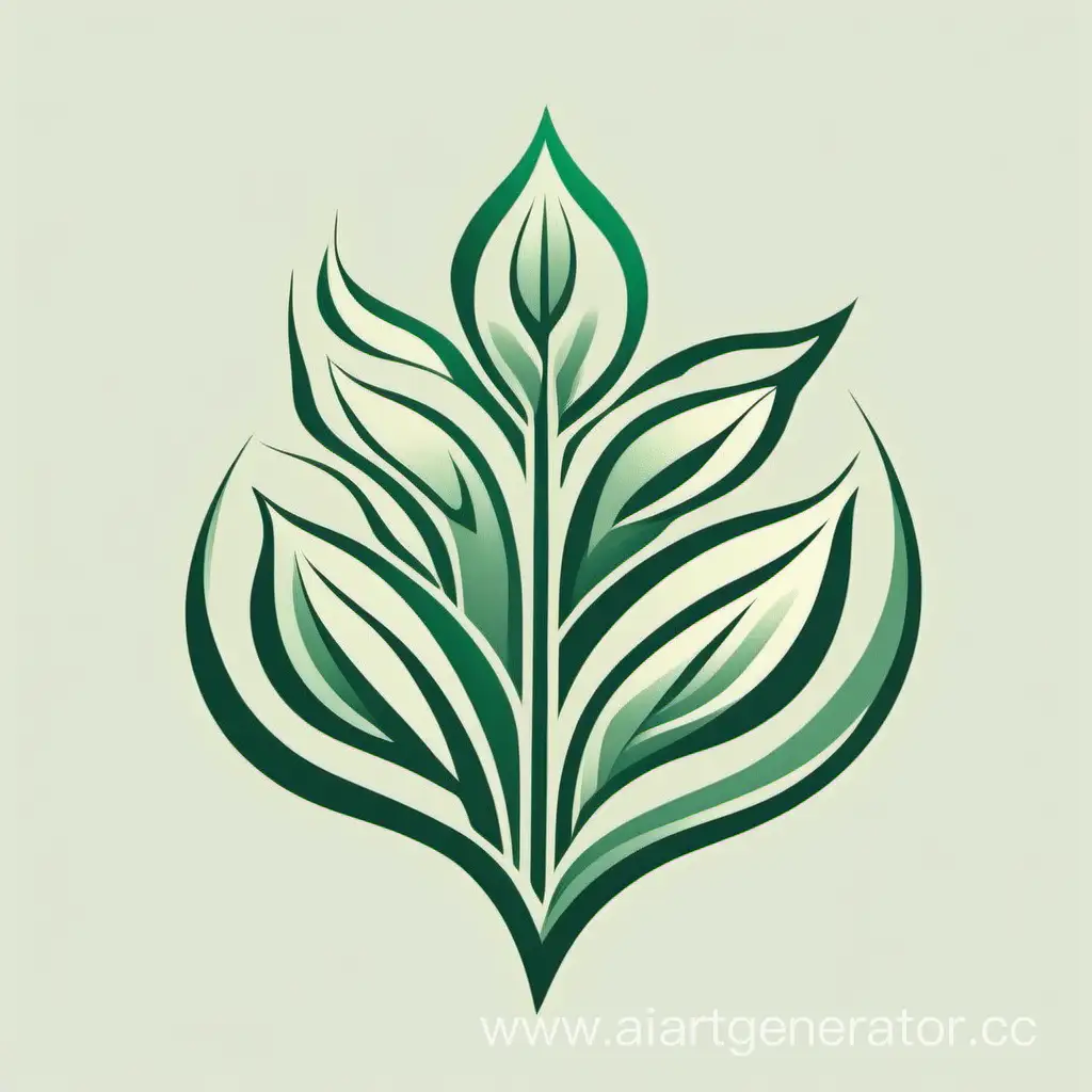  растение абстракцию 2 д одним цветом для логотипа