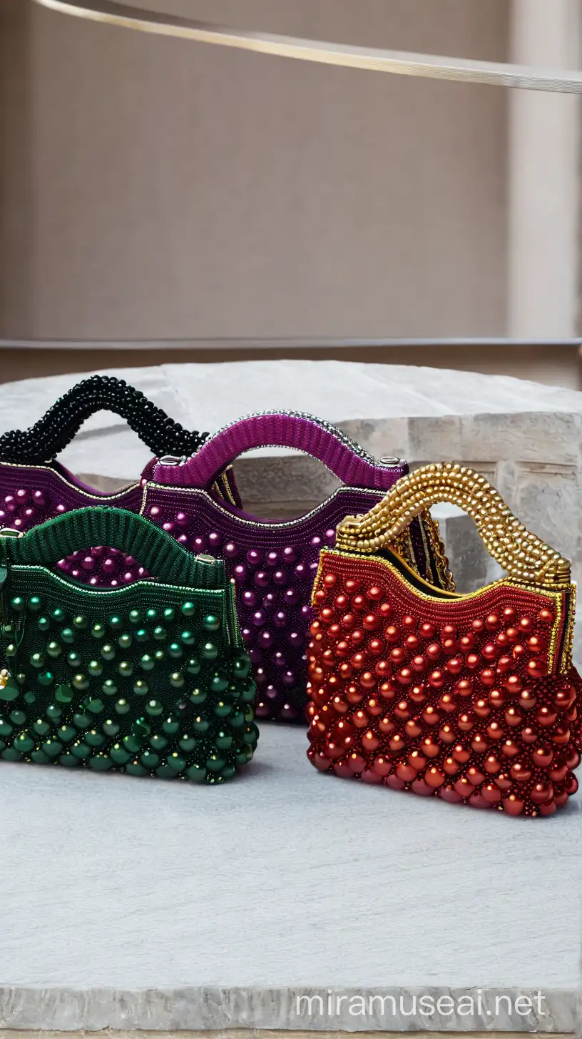 a handbag made of beads  