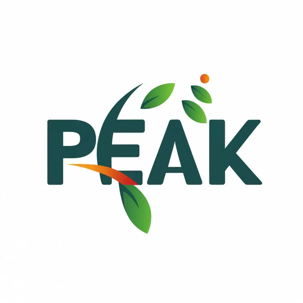 a logo design,with the text "Peak", main symbol:foliage,Moderate,clear background