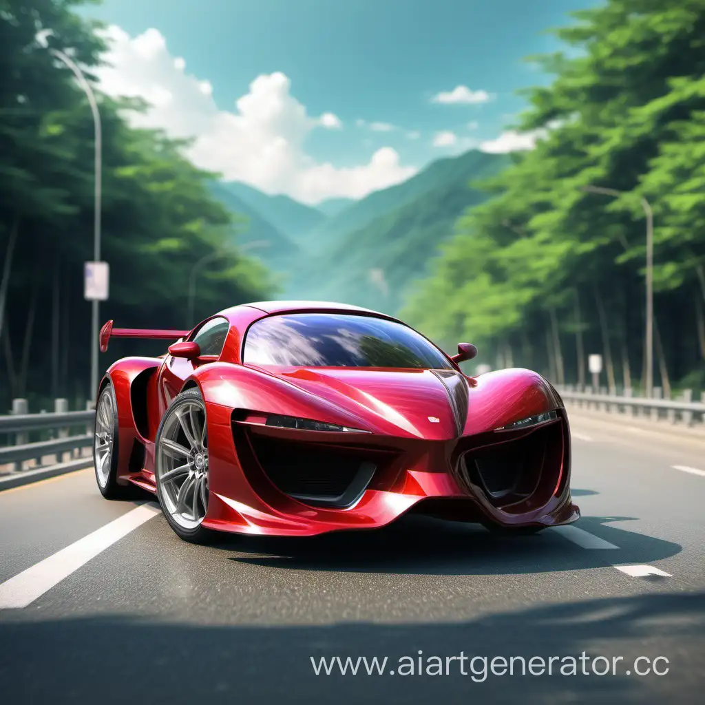 создай красивую машину фирмы Lixiang   на фоне дороги