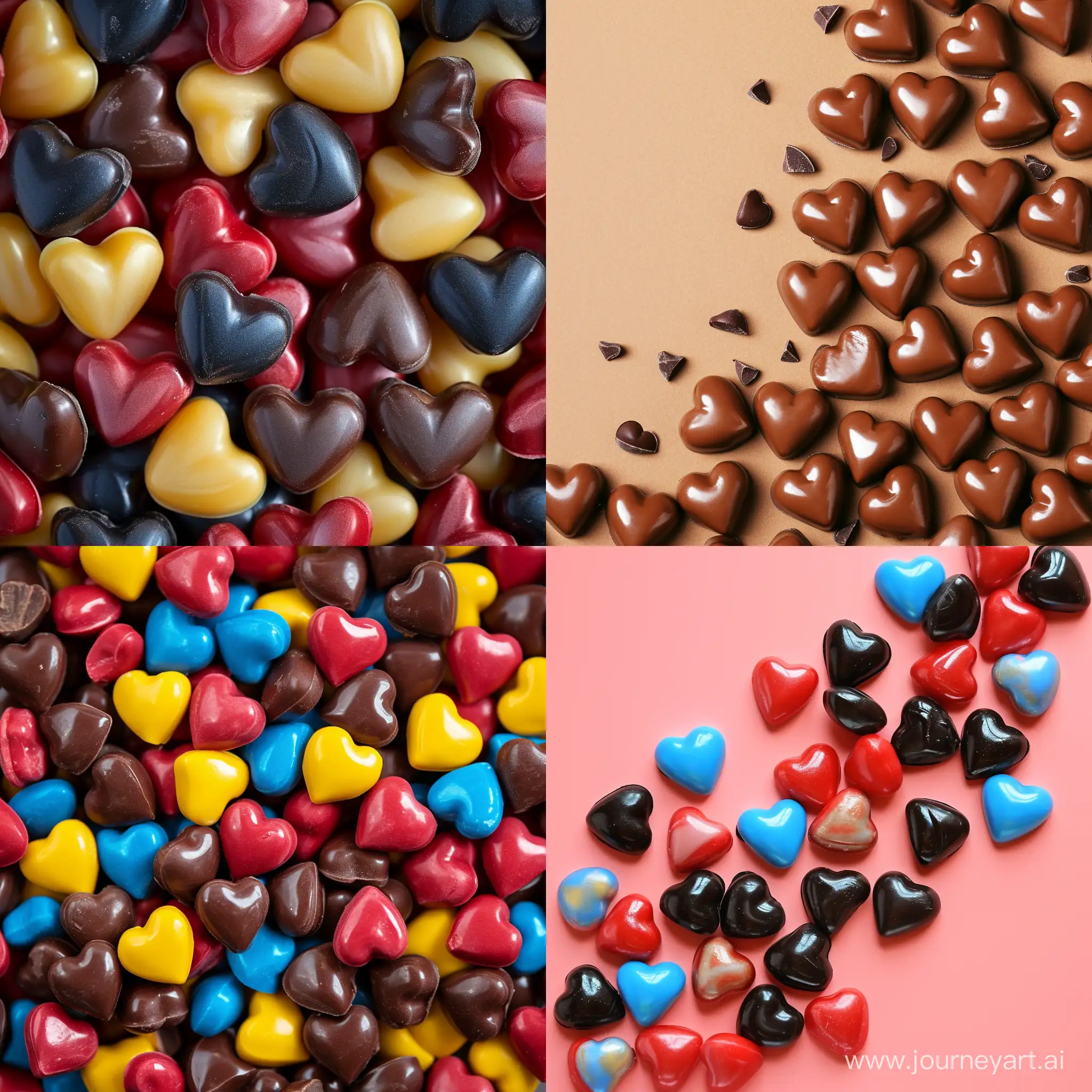 background with choco hearts candies