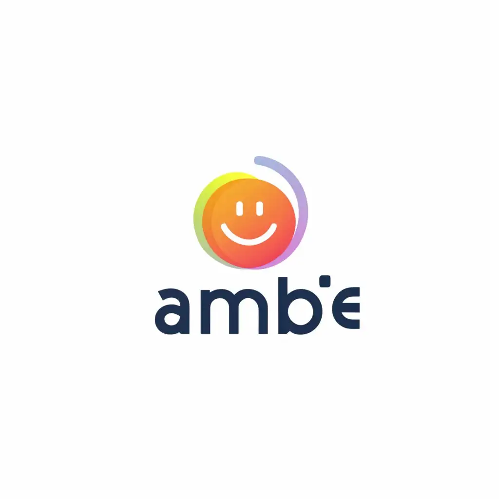 a logo design,with the text "ambé", main symbol:smile,Minimalistic,clear background