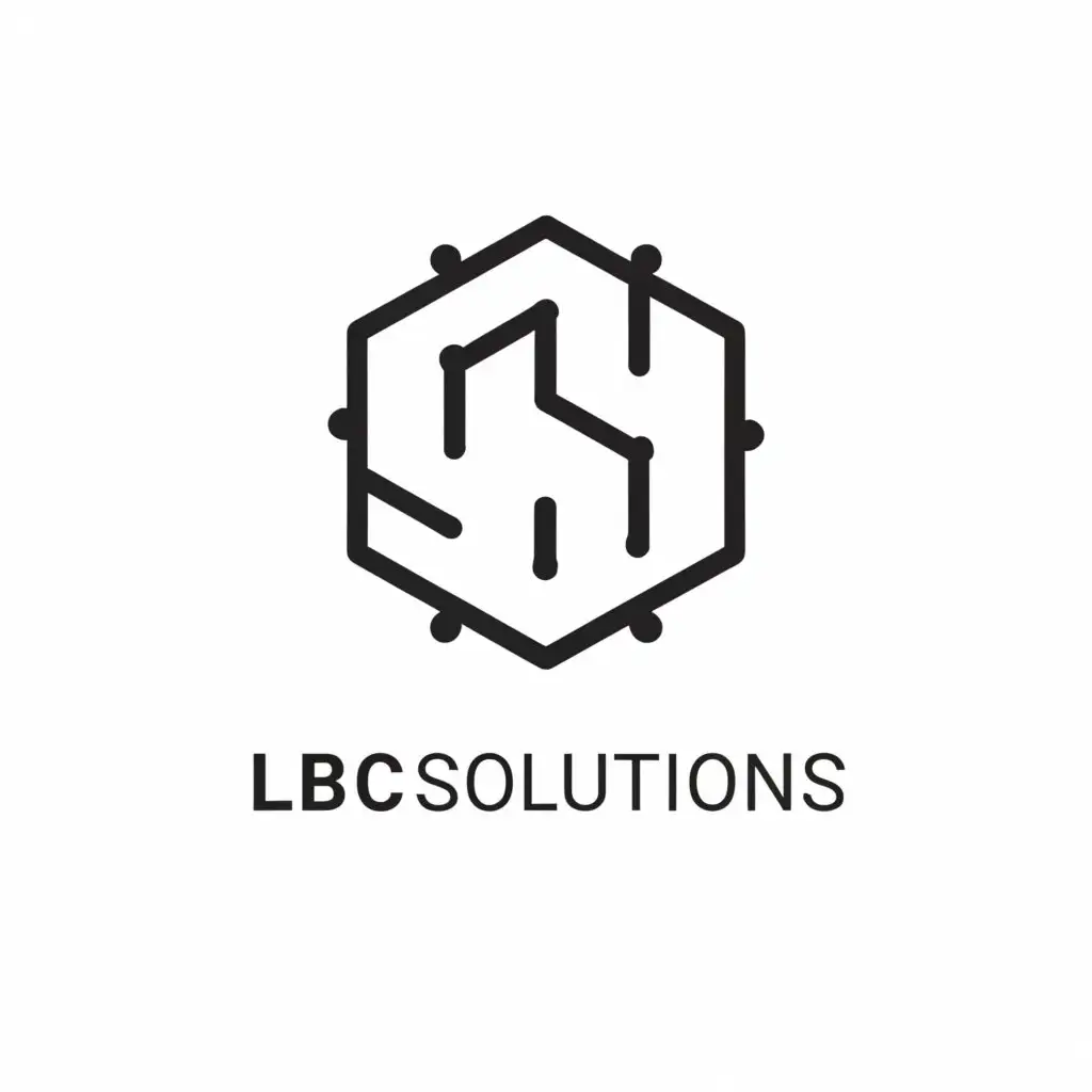 a logo design,with the text "LBC Solutions", main symbol:Abstract hexagonal shape,Minimalistic,be used in Technology industry,clear background