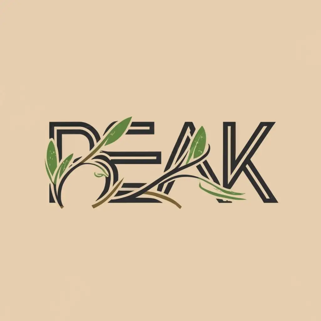 a logo design,with the text "Peak", main symbol:foliage,Moderate,clear background