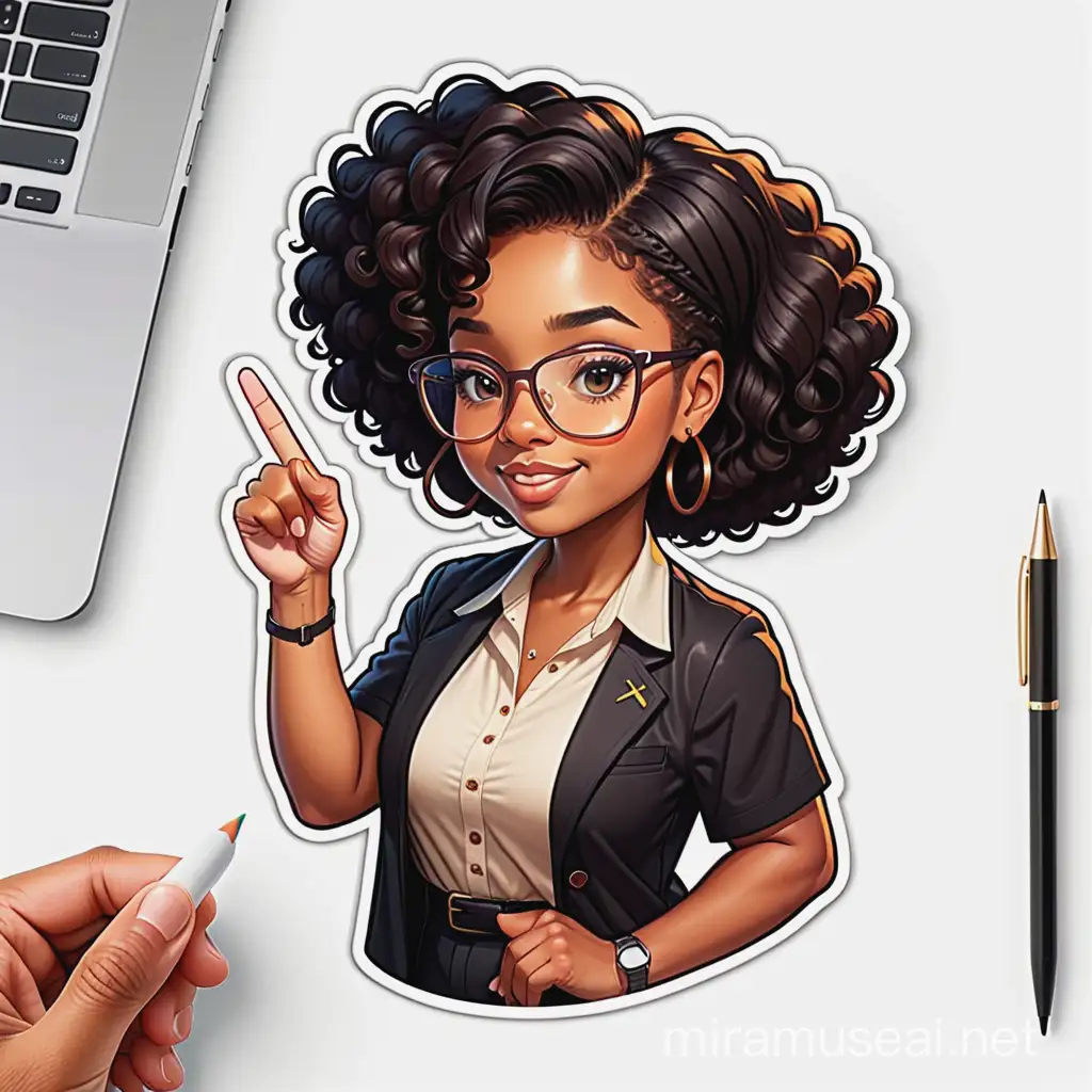 cartoon black educators sticker
