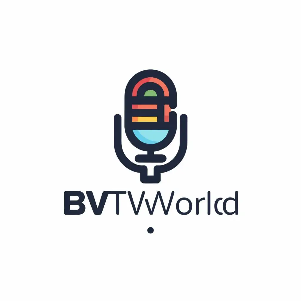 a logo design,with the text "BVTV.WORLD", main symbol:Journalism,Minimalistic,be used in Internet industry,clear background