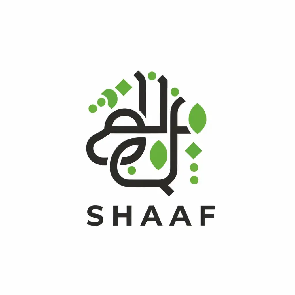 a logo design,with the text "Shaaf", main symbol:Arabic,Minimalistic,clear background