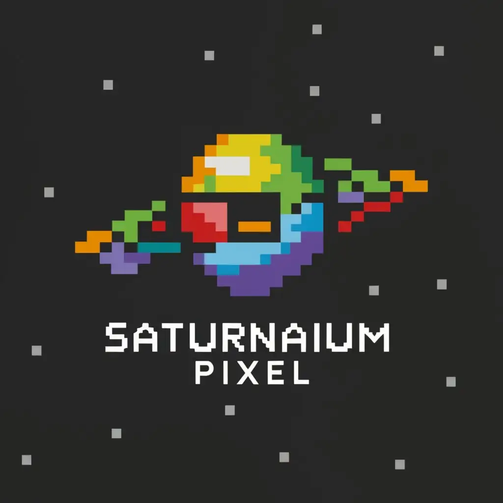 a logo design,with the text "Saturnarium Pixel", main symbol:Minecraft,Moderate,clear background