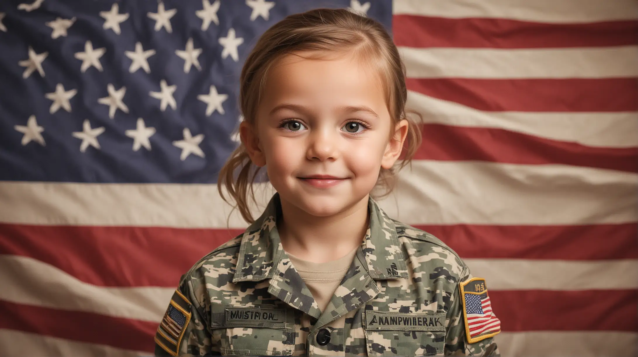 Military Children Celebration Month Tribute on American Flag Background