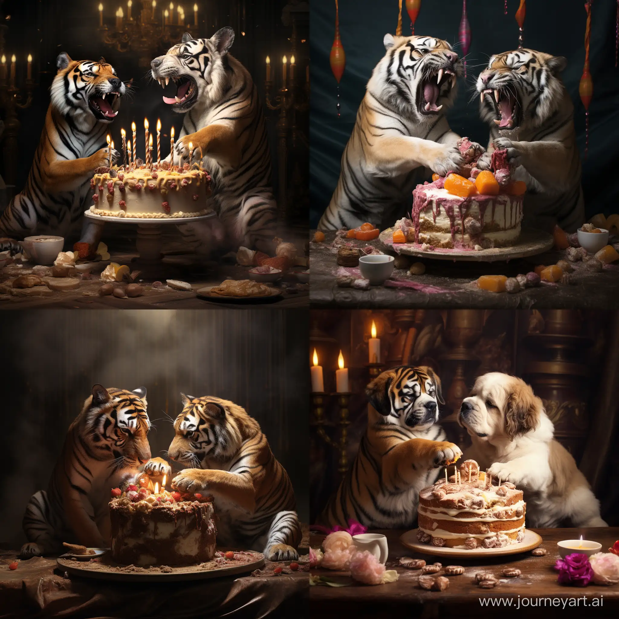 DogHeaded-Tigers-Engage-in-Epic-Cake-Battle