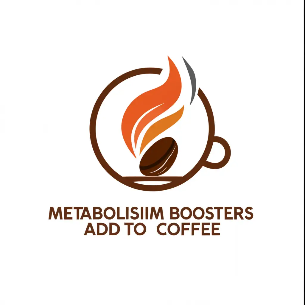a logo design,with the text "Metabolism Boosters add to coffee", main symbol:Flame and coffee bean,Moderate,be used in Sports Fitness industry,clear background