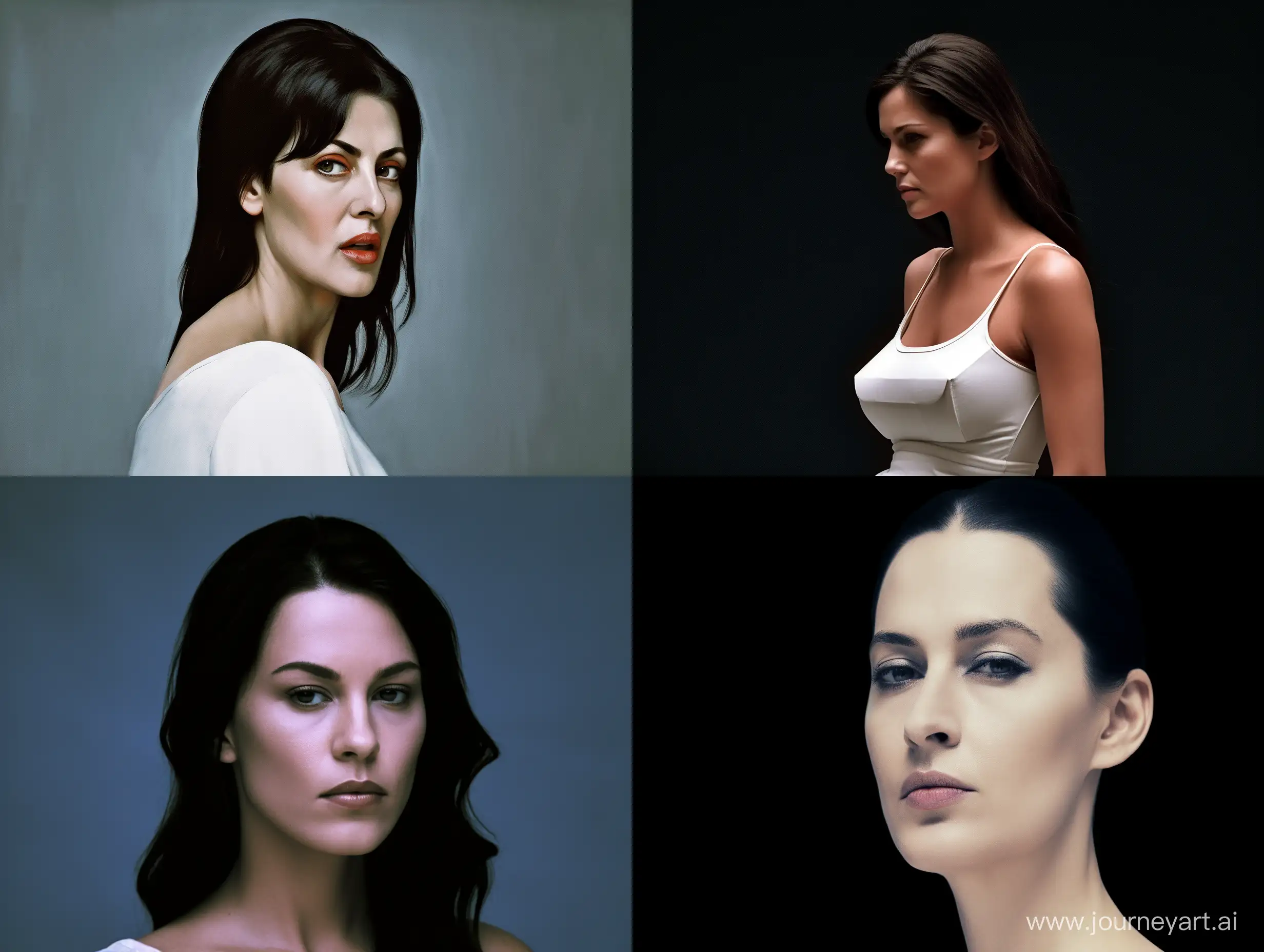 Portrait photograph of Monica Bellucci similar to Peter Lindbergh Photography Style 