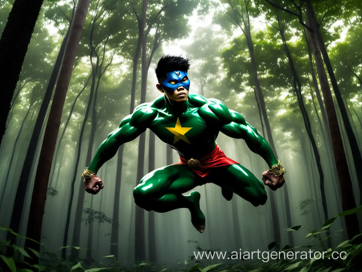 Vietnamese-Superhero-Guki-Soars-Through-Enchanting-Forest-Canopy