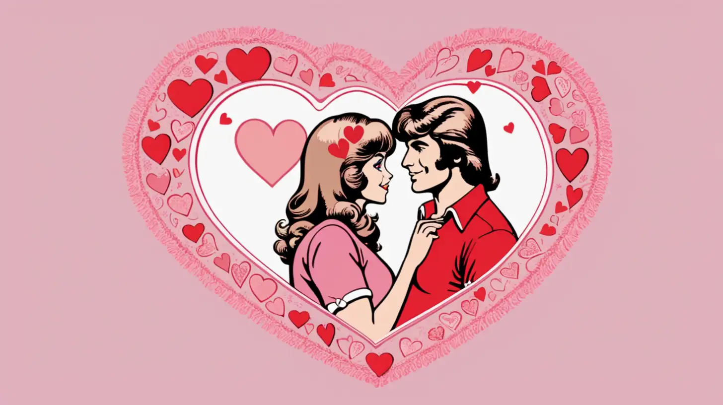 Vintage Valentines Day TShirt Design from the 1970s