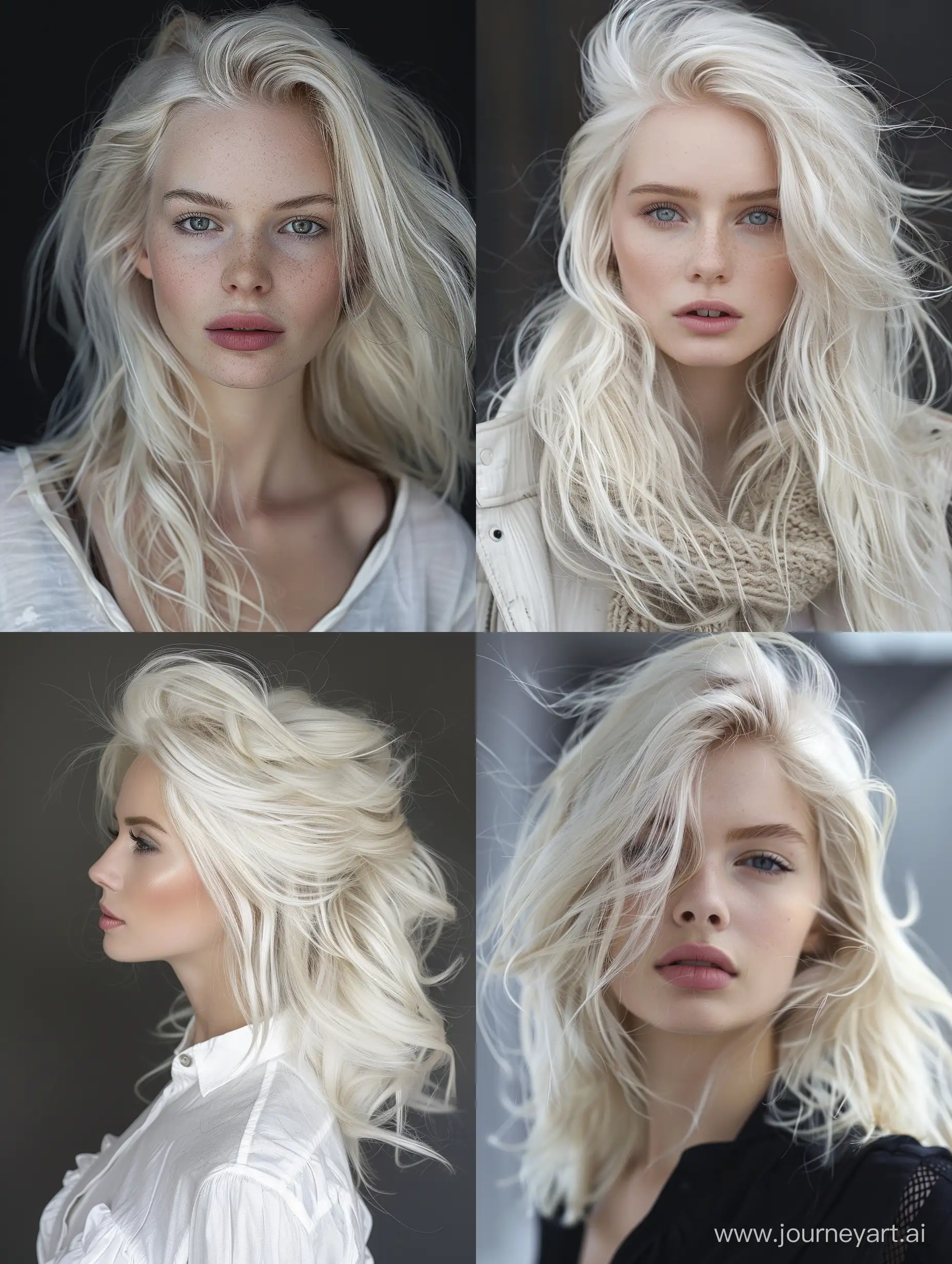 trendy platinum blonde hairstyles pretty women 2024