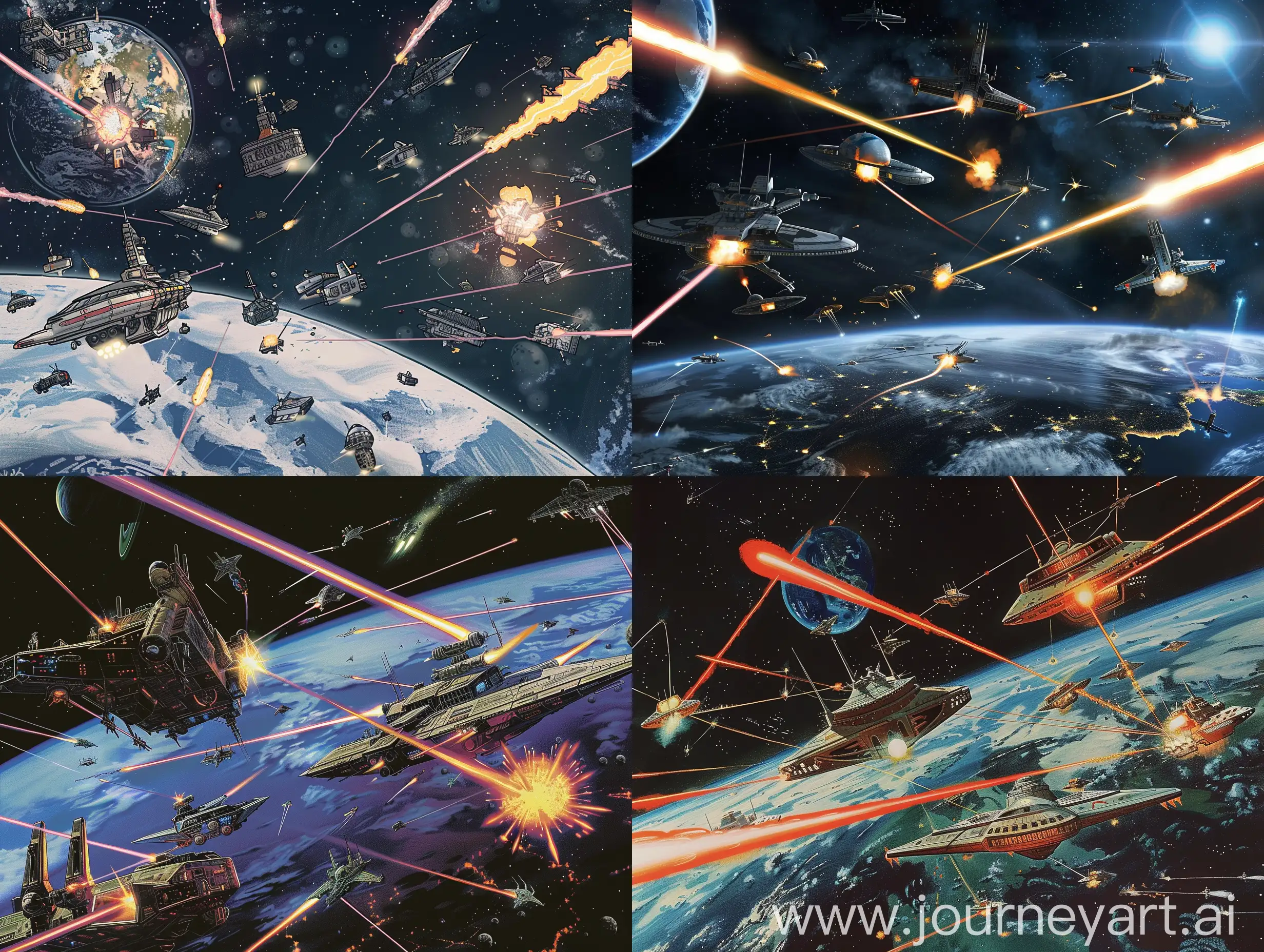 Intense-Earth-Orbit-Space-Battle-Earth-Ships-vs-Alien-Invaders