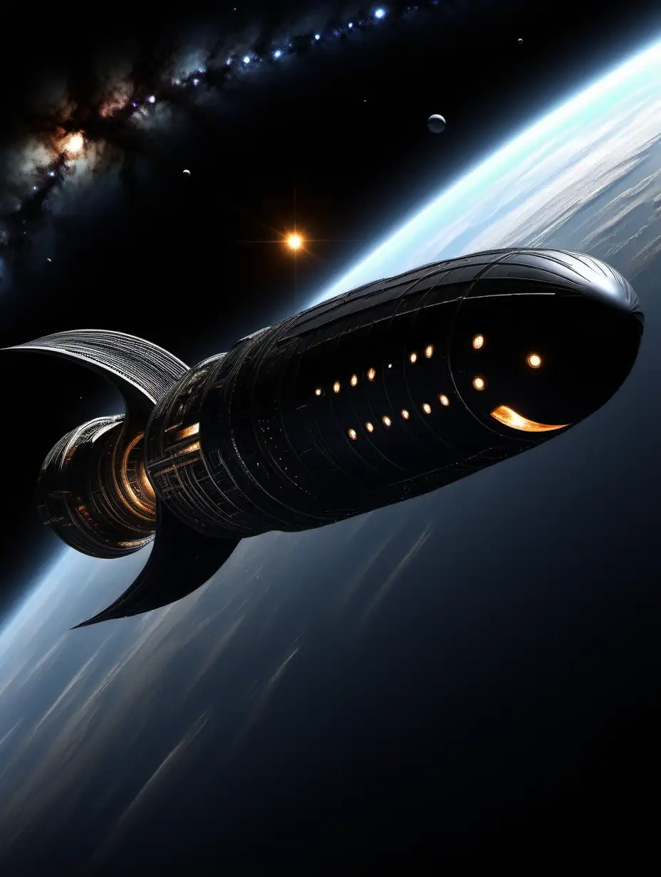Oort Cloud Space Travel Long Black Spaceship Exploration
