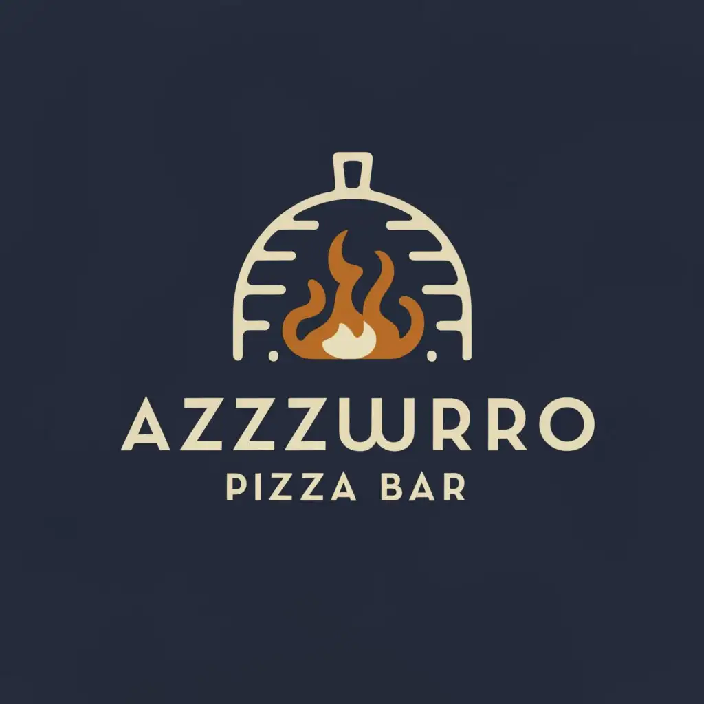 LOGO-Design-For-Azzurro-Pizzabar-Authentic-Italian-Cuisine-with-Oven-Symbol