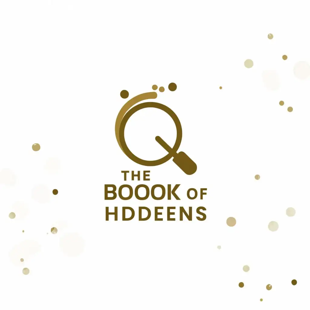 a logo design,with the text "Book of Hiddens", main symbol:magnifier glass,Moderate,be used in Education industry,clear background