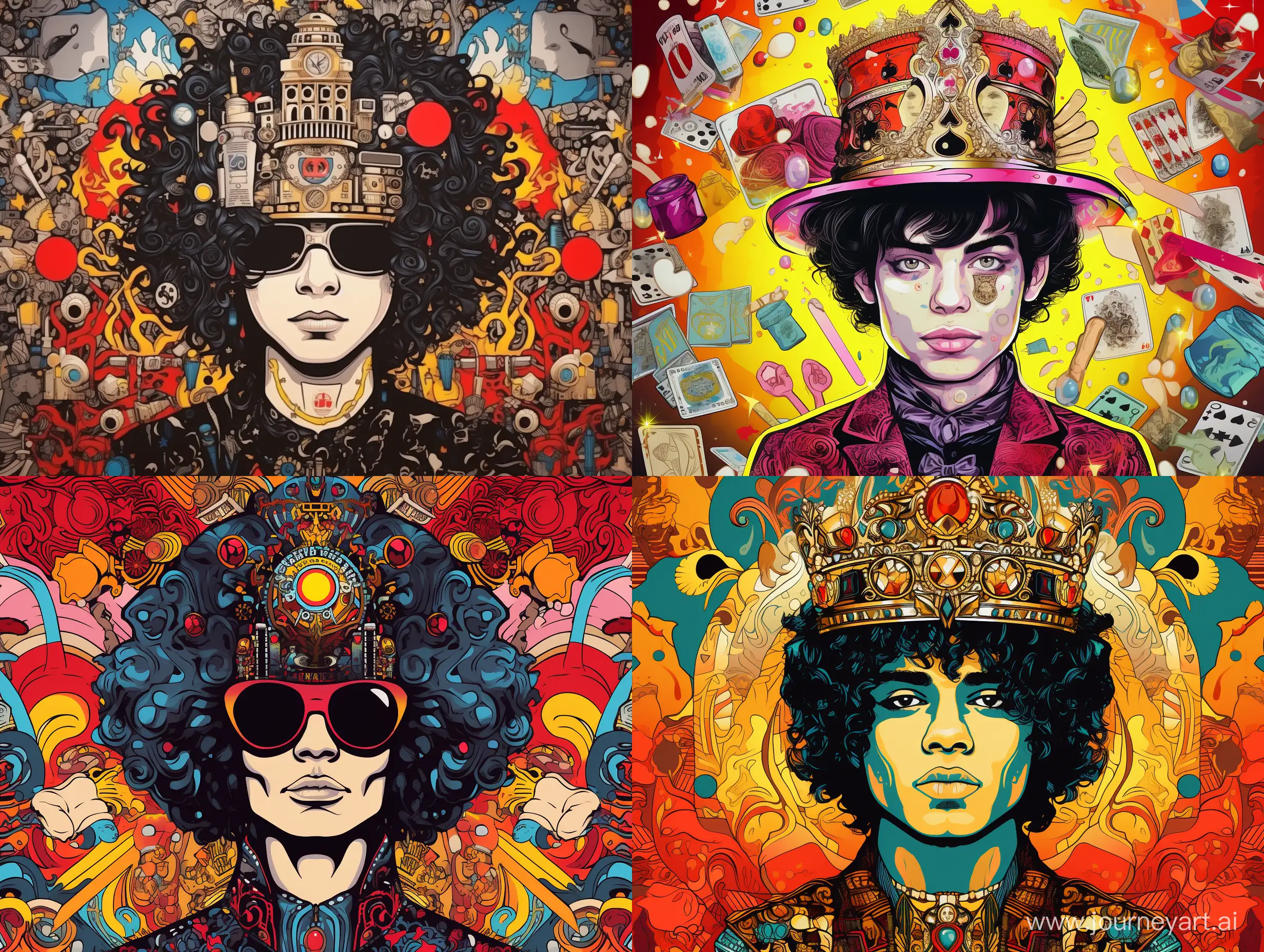 Young-Michael-Jackson-with-Crown-in-Musical-Pop-Art-Portrait