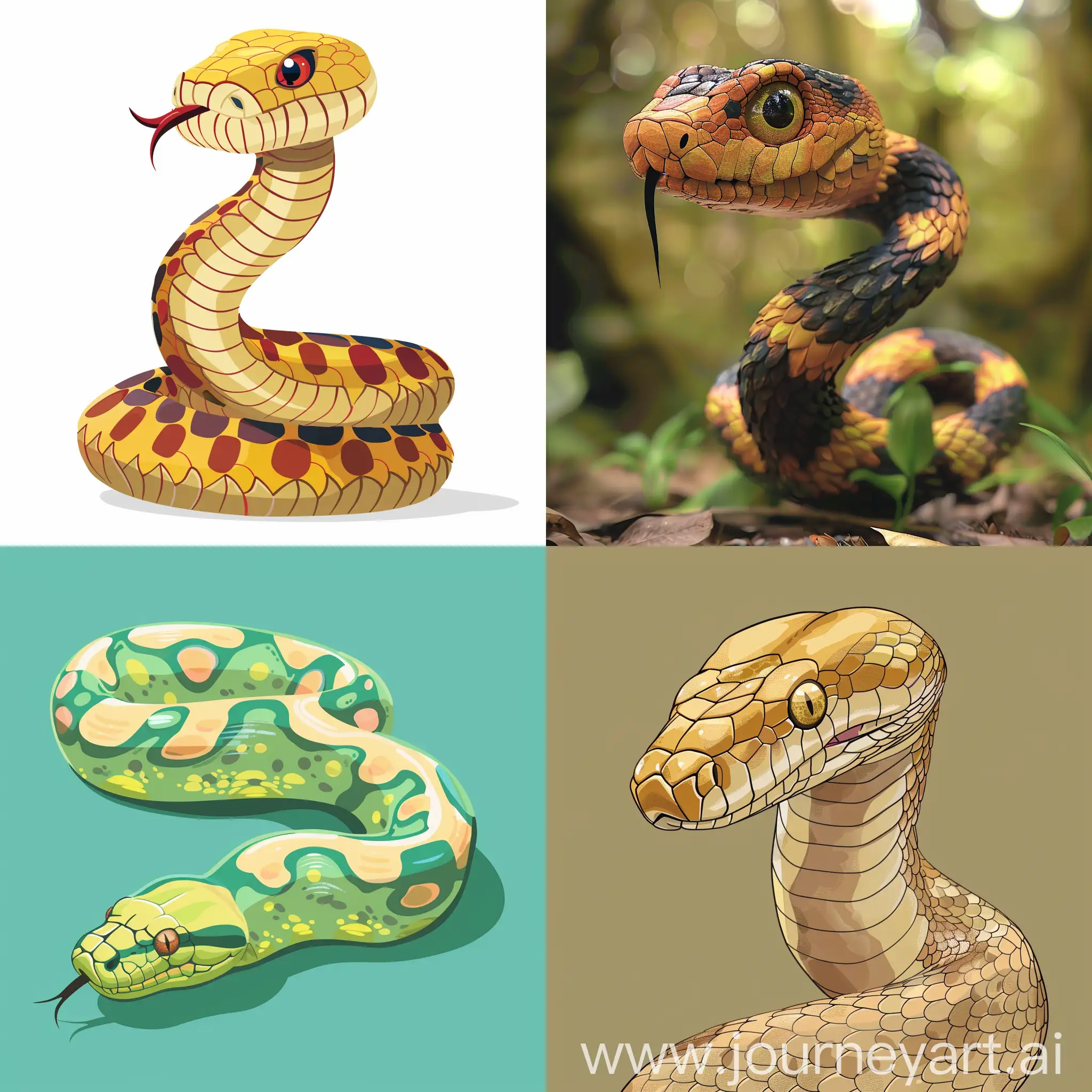 Colorful-Cartoon-Snake-Coiling-Up-in-Playful-Animation