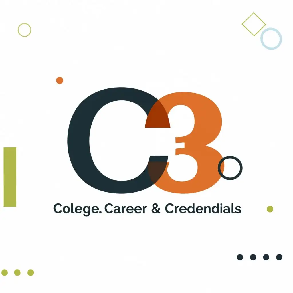 logo, C3, with the text "College, Career, and Credentials", typography, be used in Retail industry