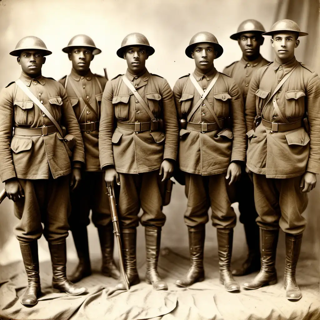 African-American WW1, U.S. Army soilders,  1918