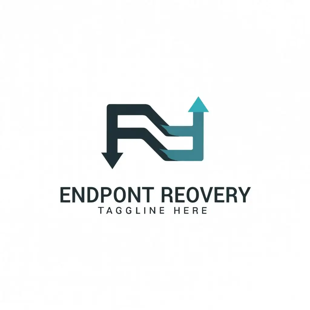a logo design,with the text "endpoint recovery", main symbol:two arrows,Minimalistic,be used in Legal industry,clear background