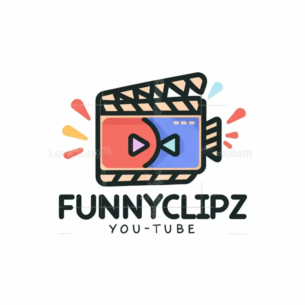 a logo design,with the text "Funny Clipz", main symbol:Youtube film,Moderate,be used in Entertainment industry,clear background